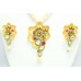 Fashion zircon Polki stone wedding jewelry Pendant set Gold Plated pearl strings